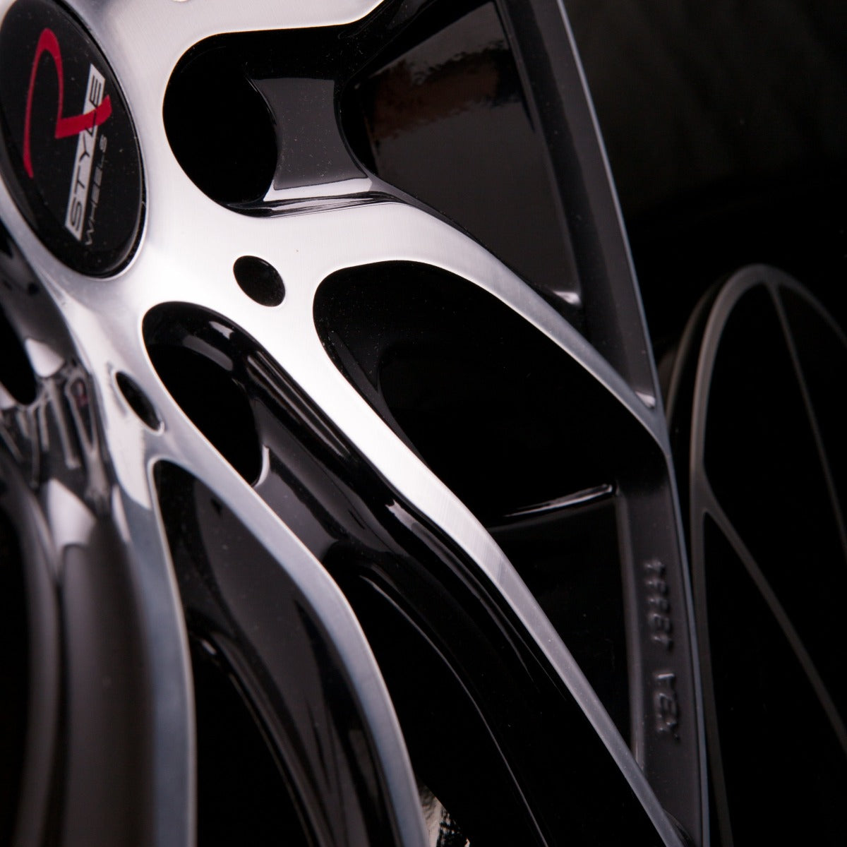 R Style SR13 Black Front Polished Alufelge 6.5x16 Zoll ET48 LK 5x114.3 ML70.4 – Bild 5