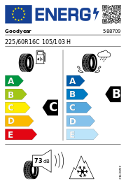 Goodyear Vector 4Seasons Cargo 3PMSF DOT23 225/60R16C 105/103H Ganzjahr DOT DOT23 – EU-Reifenlabel