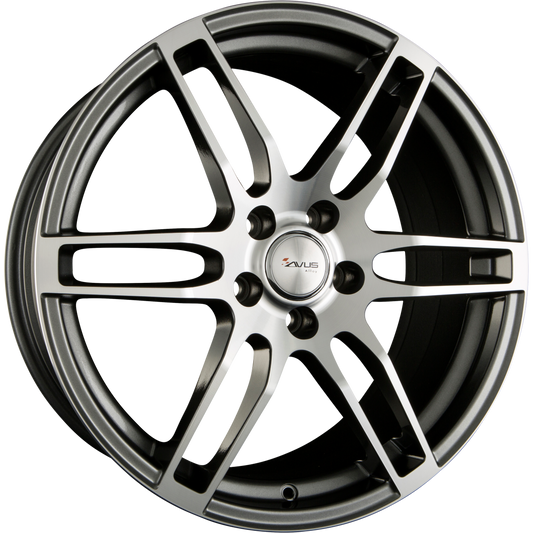 Avus Racing AF9 Anthracite Polished Alufelge 6.5x16 Zoll ET40 LK 5x115 ML70.2 – Bild 2