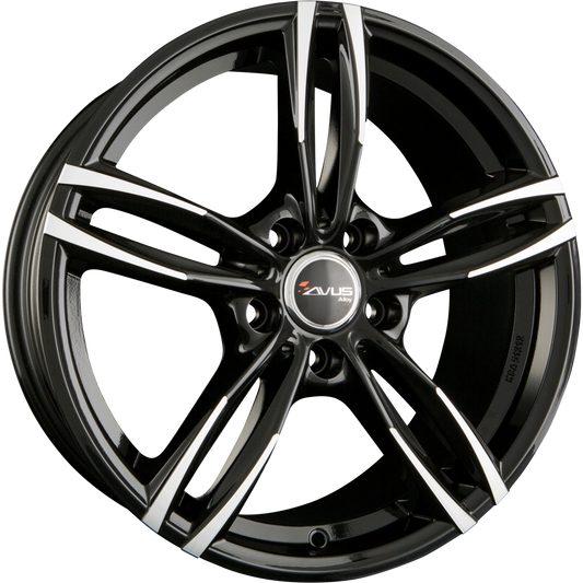 Avus Racing AF15 Black Polished Alufelge 8x18 Zoll ET35 LK 5x112 ML66.6 – Bild 2