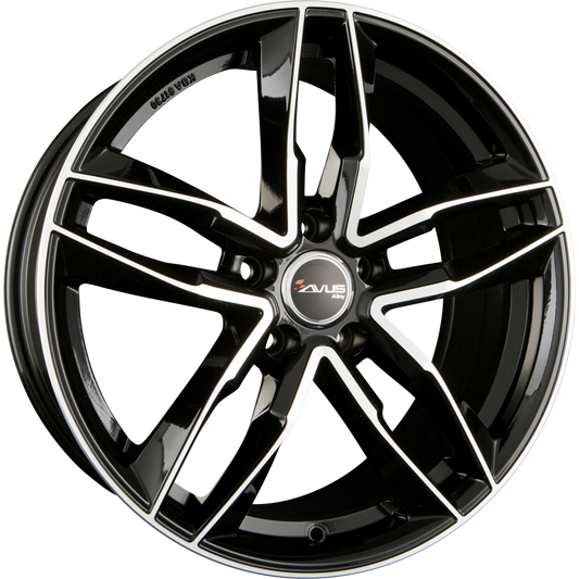 Avus Racing AF16 black polished Alufelge 7.5x17 Zoll ET36 LK 5x100 ML57.1 – Bild 2