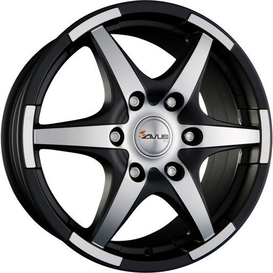 Avus Racing Grizzly Matt Black Polished Alufelge 7x17 Zoll ET50 LK 5x130 ML89.1 – Bild 2