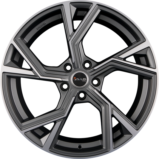 Avus Racing AF20 Matt Anthracite Polished Alufelge 8.5x20 Zoll ET45 LK 5x112 ML66.6 – Bild 2