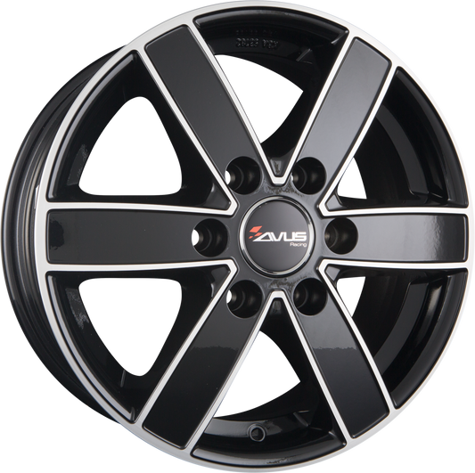 Avus Racing AC-V61 Black Polished Alufelge 7.5x17 Zoll ET25 LK 6x139.7 ML106.1 – Bild 2