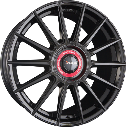 Avus Racing AC-M09 Black Cap Rosso Alufelge 8x18 Zoll ET30 LK 5x112 ML72.6 – Bild 2