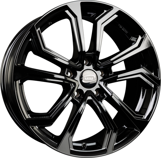 MIM Esis Black Glossy Alufelge 6.5x16 Zoll ET38 LK 5x100 ML57.1 – Bild 2