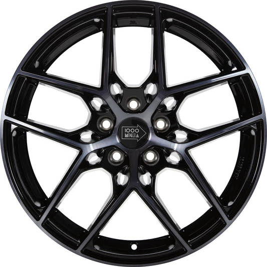 1000 Miglia MM1004 gloss black dark polished 8.5x20 ET45 - LK5/112 ML66.5
