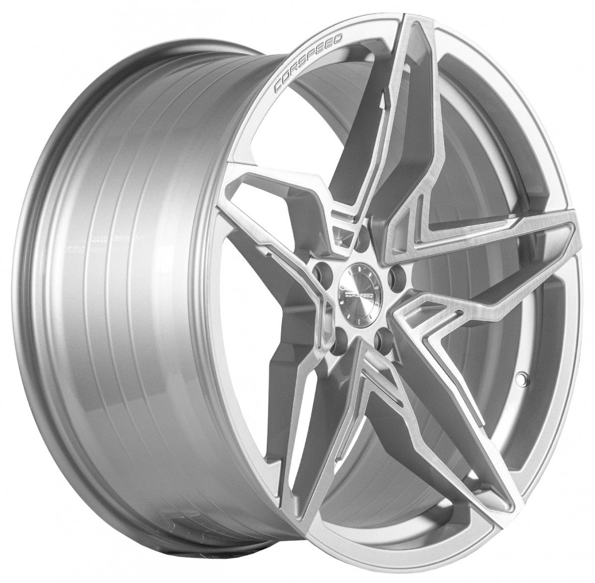 Corspeed Kharma silver-brushed-surface Alufelge 8.5x19 Zoll ET35 LK 5x120 ML72.6 – Bild 3