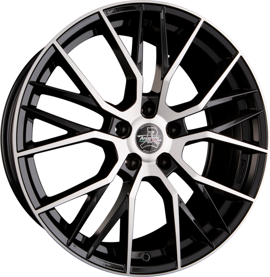Arcasting Gladio Black Glossy Polished Alufelge 8x18 Zoll ET38 LK 5x114.3 ML67.1 – Bild 2
