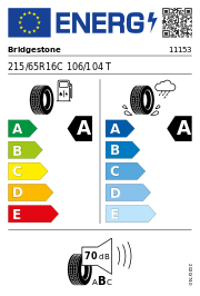 Bridgestone Duravis R660 Eco 215/65 R16 106/104T Sommer
