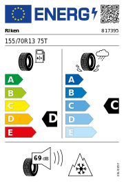 Riken All Season 3PMSF 155/70 R13 75T Ganzjahr – EU-Reifenlabel