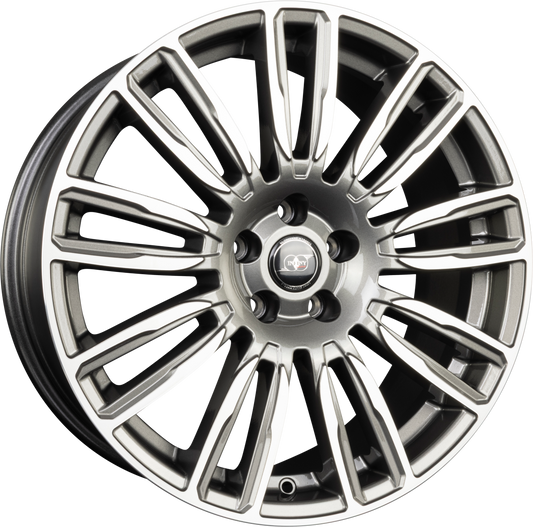 Infiny Coventry Gris Face Polie - Gun Metal Machined Face Alufelge 9x20 Zoll ET45 LK 5x108 ML67.1 – Bild 2
