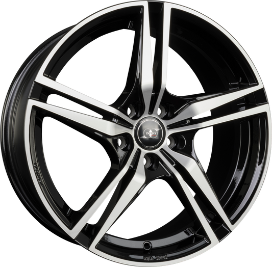 Infiny Goteborg Noir Brillant Face Polie - Bright Black Machined Alufelge 8x18 Zoll ET42 LK 5x108 ML63.4 – Bild 2