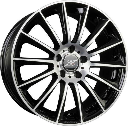 Infiny Stuttgart Noir Brillant Face Polie - Bright Black Machined Alufelge 8.5x19 Zoll ET32 LK 5x112 ML66.6 – Bild 2