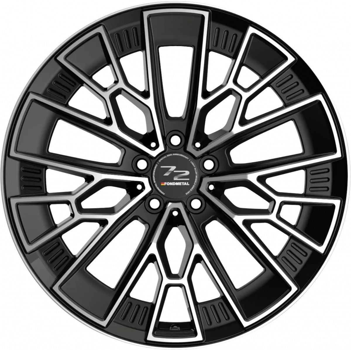 Fondmetal 1972 glossy black machined Alufelge 9x20 Zoll ET20 LK 5x115 ML71.6 – Bild 3