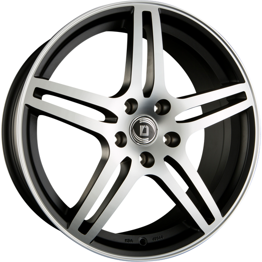 Diewe Chinque NERO MACHINED - Schwarz Matt Frontpoliert Alufelge 6.5x16 Zoll ET42 LK 5x114.3 ML67.1 – Bild 2