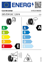 Continental VanContact A/S 3PMSF 285/55R16C 126N Ganzjahr