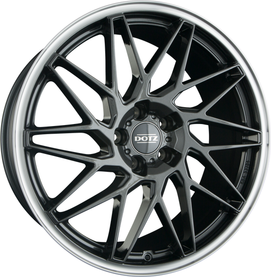 Dotz Tanaka DARK - Gunmetal Matt Polished Lip Alufelge 9.5x19 Zoll ET40 LK 5x120 ML72.6 – Bild 2