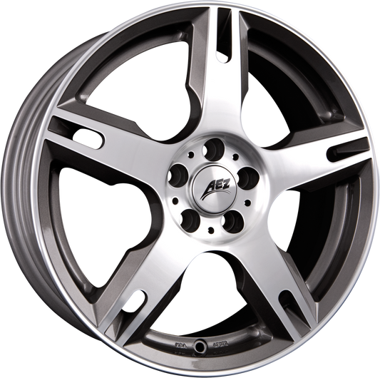 AEZ Tacana Anthrazit Frontpoliert Alufelge 8x19 Zoll ET35 LK 5x100 ML60.1 – Bild 2