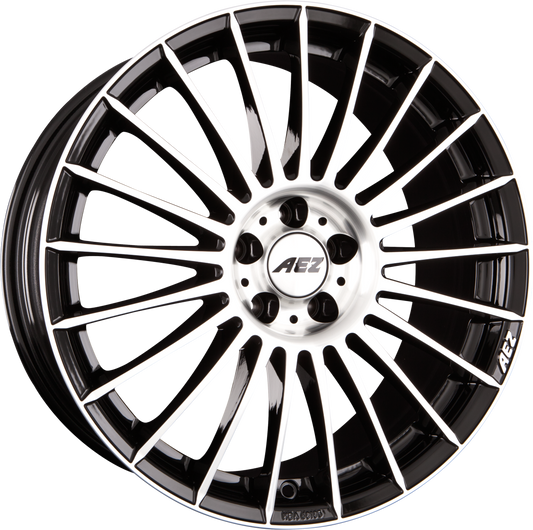 AEZ Valencia DARK Black Polished Alufelge 8x18 Zoll ET48 LK 5x112 ML70.1 – Bild 2