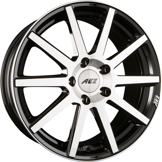 AEZ Straight Black Polished Front Alufelge 9.5x19 Zoll ET17 LK 5x120 ML72.6 – Bild 2