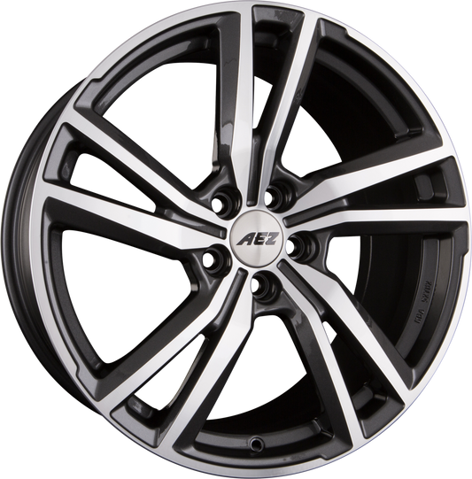 AEZ North DARK - Gunmetal Frontpoliert Alufelge 8x18 Zoll ET40 LK 5x112 ML70.1 – Bild 2
