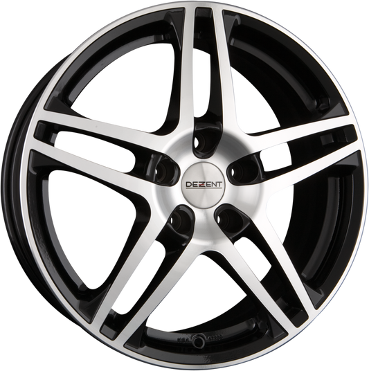 Dezent RB DARK - Schwarz Glanz Frontpoliert Alufelge 6.5x15 Zoll ET38 LK 5x100 ML60.1 – Bild 2