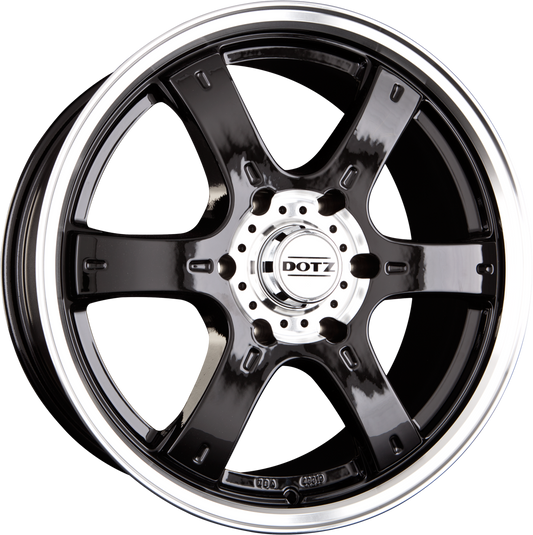 Dotz Crunch Matt BLack / Polished Lip Alufelge 8x16 Zoll ET35 LK 6x139.7 ML67.1 – Bild 2