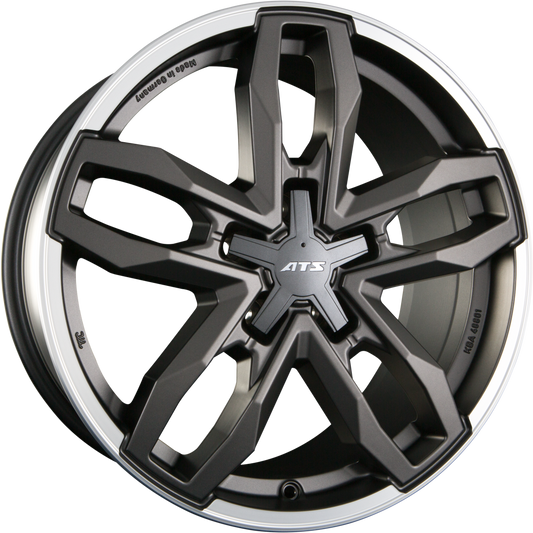 ATS Temperament Blizzard-Grau Hornpoliert Alufelge 9.5x20 Zoll ET30 LK 5x114.3 ML75 – Bild 2