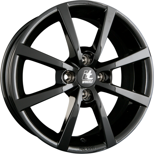 itWheels Alisia Glanzschwarz Alufelge 6.5x17 Zoll ET37 LK 4x108 ML63.4 – Bild 2
