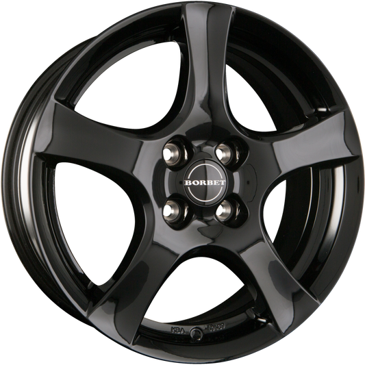 Borbet F Black Glossy Alufelge 6.5x16 Zoll ET40 LK 4x108 ML72.5 – Bild 2