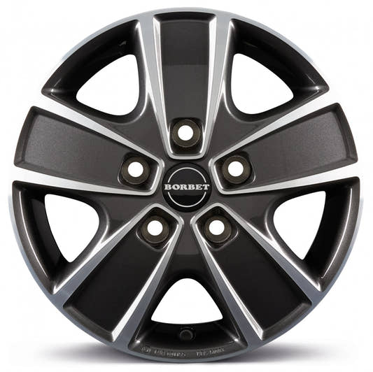 Borbet CWG mistral anthracite glossy polished 6x16 ET68 - LK5/118 ML71.1