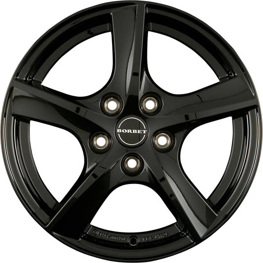 Borbet TL black glossy 5-Speiche 5.5x15 ET38 - LK5/100 ML57.06