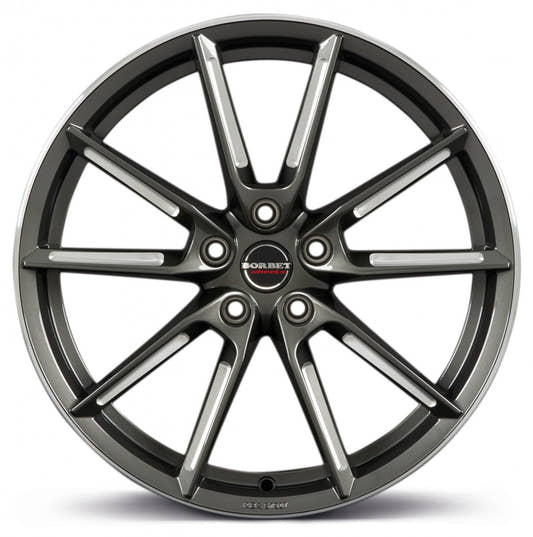 Borbet LX graphite spoke rim polished 8.5x19 ET37 - LK5/108 ML72.5