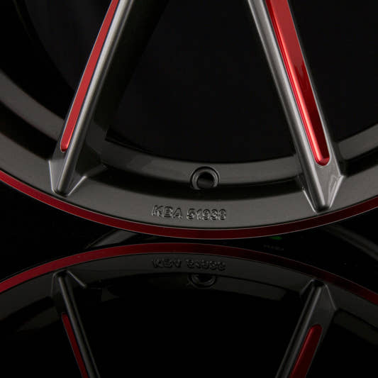 Borbet LX Graphite Spoke Rim Red Polished Alufelge 8.5x19 Zoll ET37 LK 5x114.3 ML72.5 – Bild 2