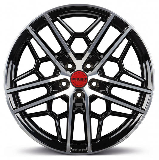Borbet GTY black rim polished glossy 8.5x19 ET45 - LK5/108 ML72.5