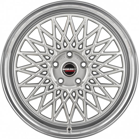 Borbet B silver rim polished 7x17 ET20 - LK4/108 ML65.1