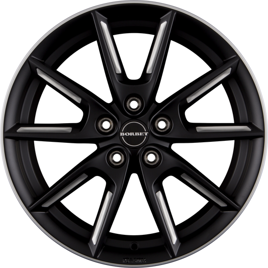 Borbet LX Black Matt Silver Spoke Rim Alufelge 8x19 Zoll ET44 LK 5x112 ML66.6 – Bild 2