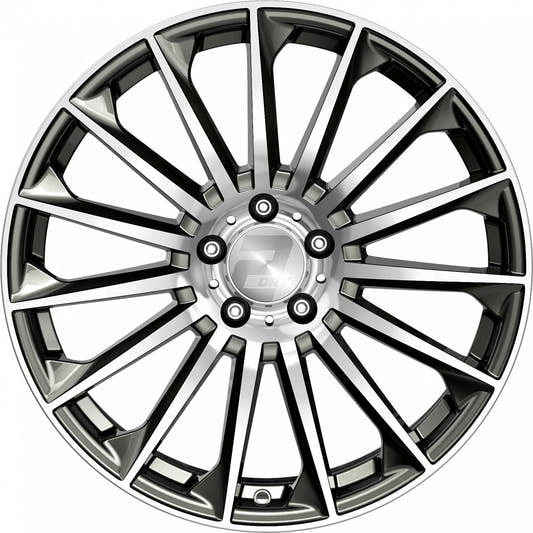 2DRV WH39 dark gunmetal hochglanzpoliert 9.5x22 ET20 - LK5/112 ML66.6