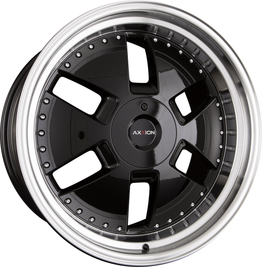 Axxion Y1 Schwarz Glanz mit poliertem Felgenbett (SW+/ ML+) 9x21 Zoll ET30 LK 5x112 ML66.6 – Bild 2