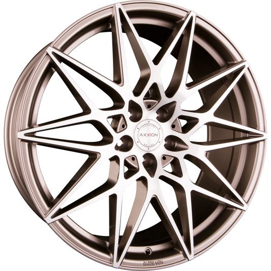 Axxion AX9 platin grau hochglanzpoliert Alufelge 8.5x19 Zoll ET40 LK 5x114.3 ML72.6 – Bild 2