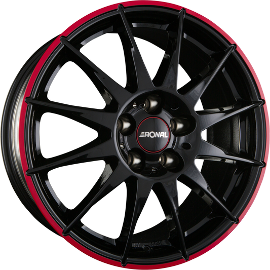 Ronal R54 MCR Jetblack-Red Rim Alufelge 7x16 Zoll ET40 LK 5x114.3 ML82 – Bild 2