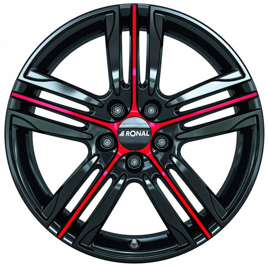 Ronal R57 jetblack-red spoke Alufelge – Bild 2