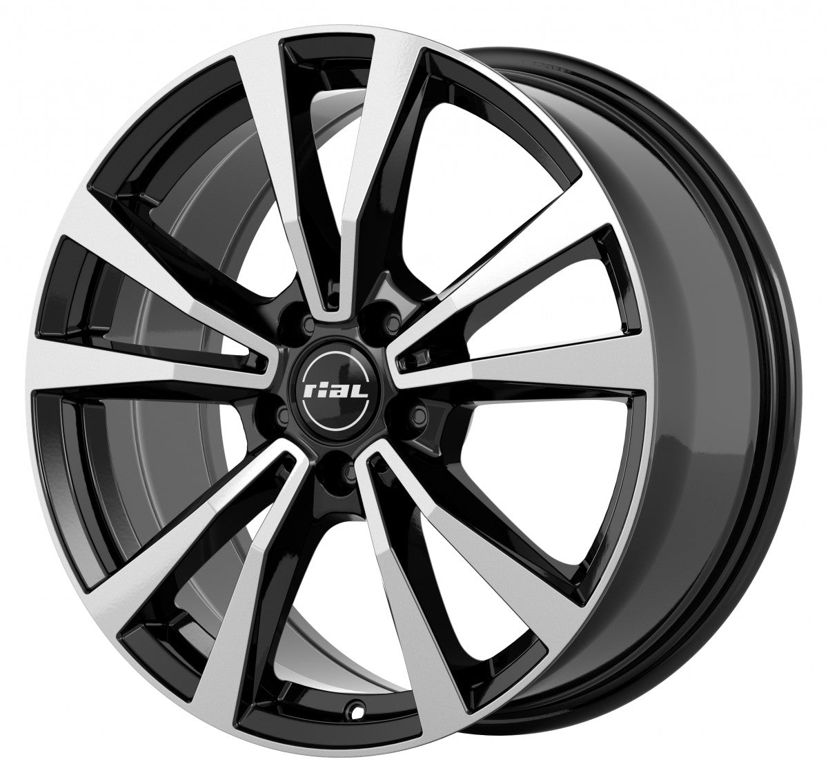 Rial M12 diamant-schwarz frontpoliert Alufelge 7.5x18 Zoll ET33 LK 5x112 ML66.5 – Bild 4