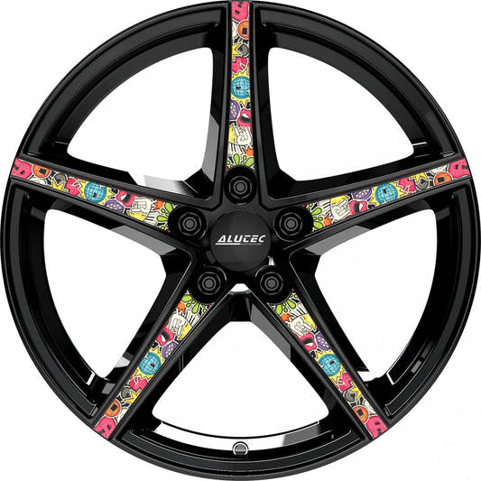 Alutec Raptr diamant-schwarz mit Stickerbomb Alufelge 8x18 Zoll ET45 LK 5x114.3 ML70.1 – Bild 2