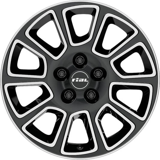 Rial Transporter 2 diamant-schwarz frontpoliert Alufelge 7x17 Zoll ET46 LK 5x108 ML65.1 – Bild 2