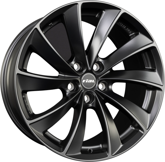 Rial Lugano Schwarz Matt Alufelge 9.5x21 Zoll ET40 LK 5x120 ML64.1 – Bild 2