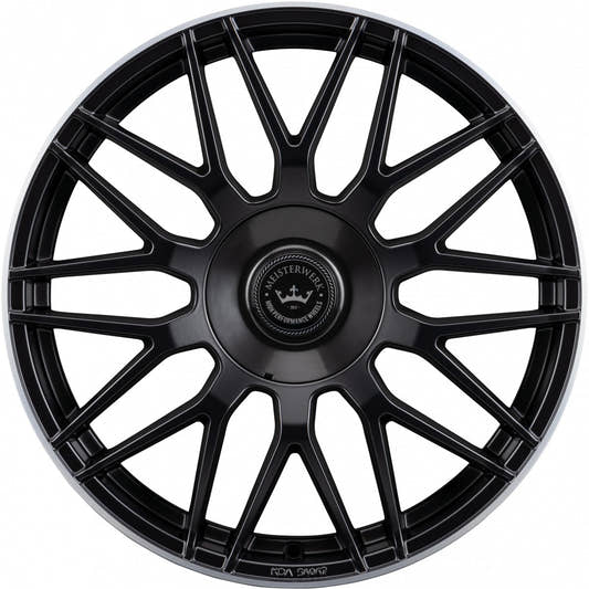 Meisterwerk MW17 black matt lip polished Alufelge 8x18 Zoll ET25 LK 5x112 ML72.6 – Bild 2