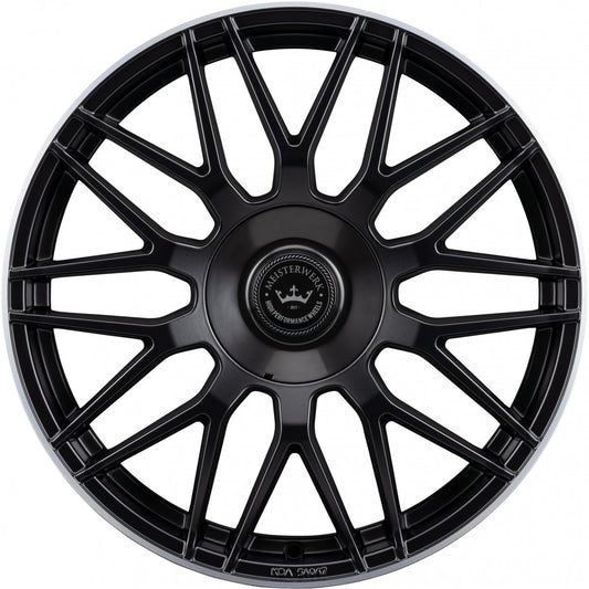 Meisterwerk MW17 black matt lip polished Alufelge 8x18 Zoll ET25 LK 5x112 ML72.6 – Bild 2