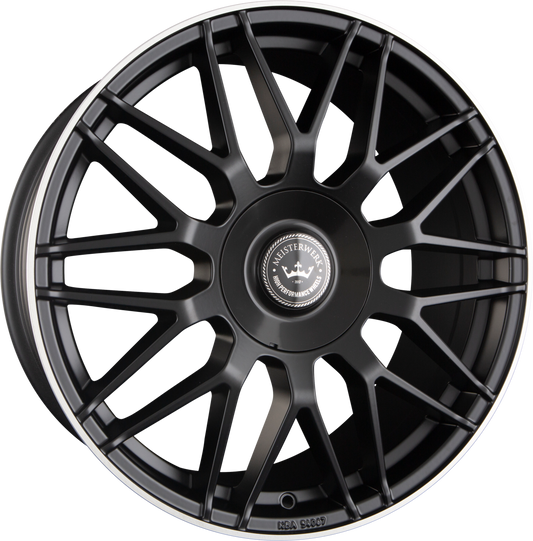 Meisterwerk MW17 Black Matt Lip Polished Alufelge 8.5x19 Zoll ET35 LK 5x112 ML72.6 – Bild 2